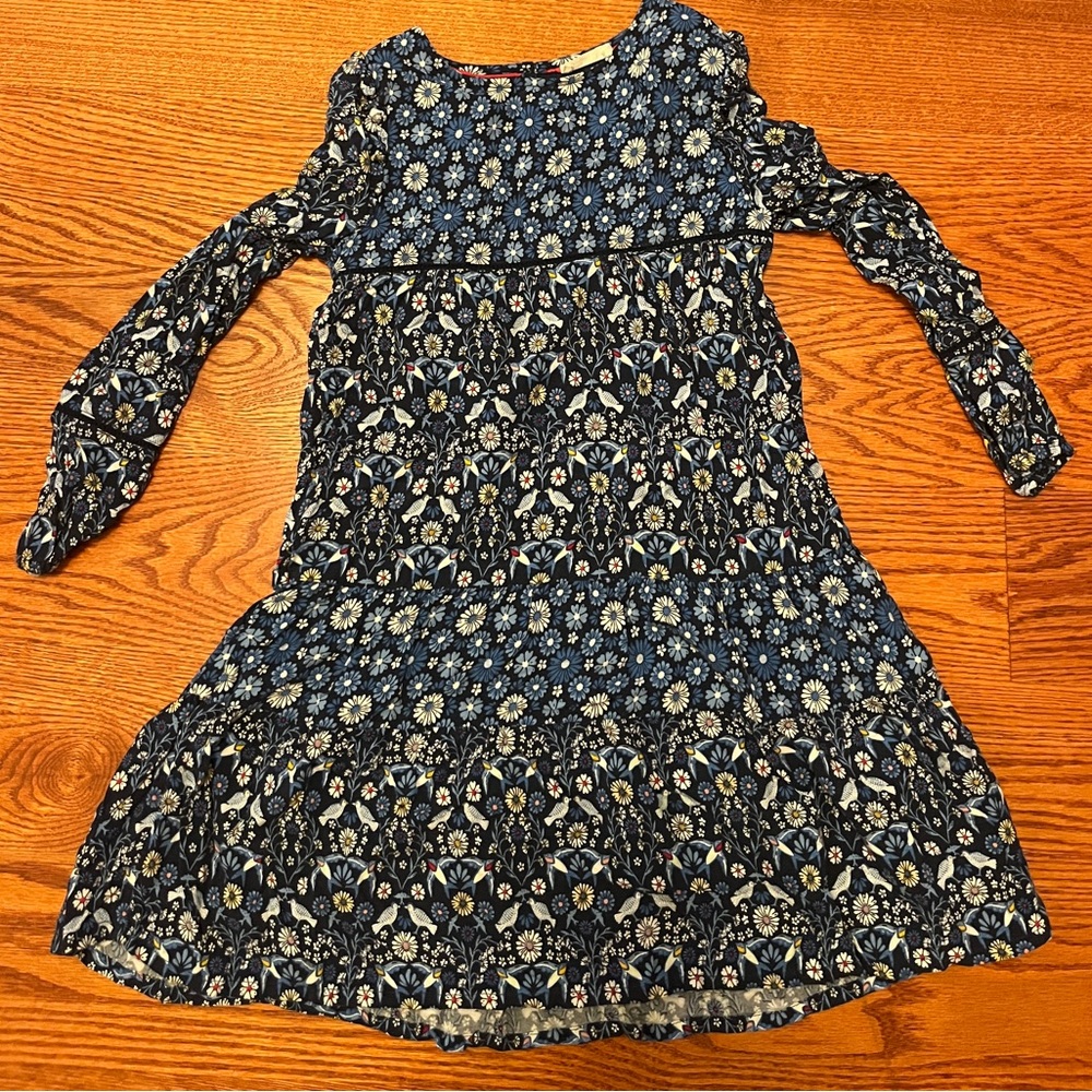 Fat Face Navy Floral Kids Dress